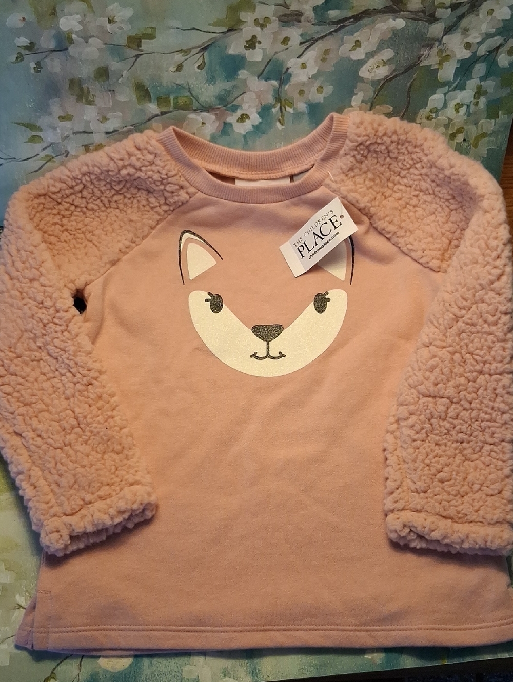 The Children's Place Blush Pink Sherpa Fox Sweatshirt